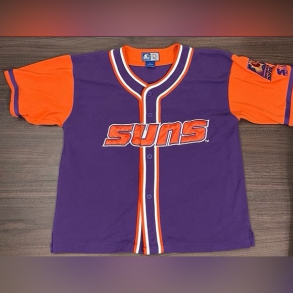 STARTER Other - Vintage Phoenix Suns STARTER Made in Korea NBA Button Jersey Shirt Adult LARGE
